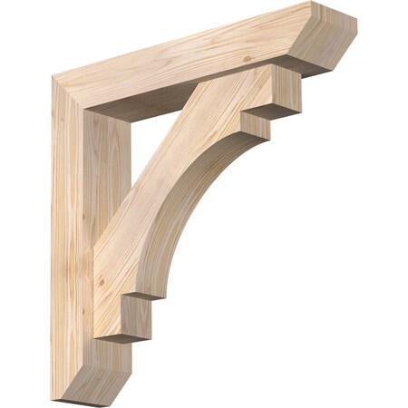 Ekena Millwork Merced Slat Smooth Bracket w/ Offset Brace, Douglas Fir, 5 1/2"W x 26"D x 26"H BKT0604X26X26MRC06SDF